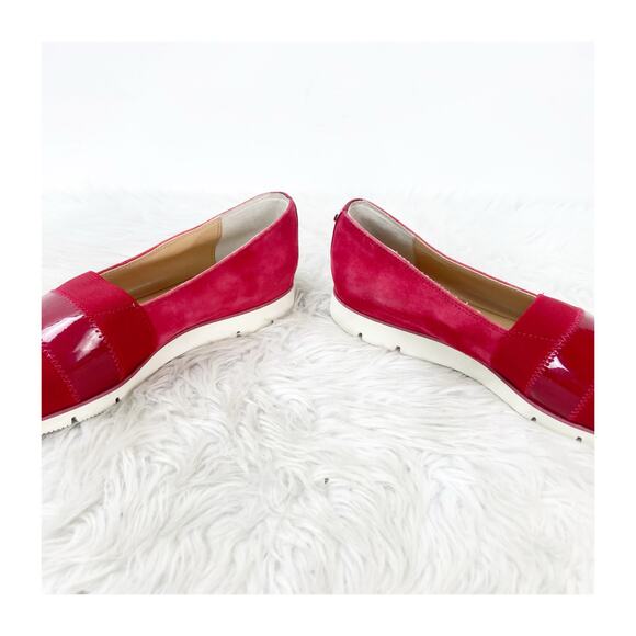 Donald Pliner May Red Suede Patent Leather Slip-On Loafers Women’s Size 6.5M - Picture 8 of 13